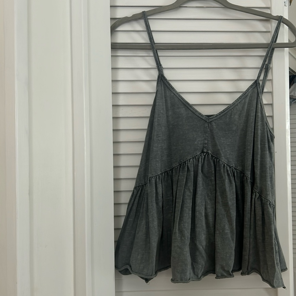 Mustard seed heather grey tank size S